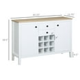 thumbnail image 3 of HOMCOM Buffet Cabinet, Rustic Kitchen Sideboard with 9-bottle Wine Rack, Storage Cabinets, Drawers and Adjustable Shelves, Black Handle, 3 of 10