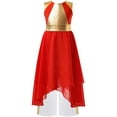 thumbnail image 3 of iefiel Robe Sans Manches Ourlet Irrégulier Métallique avec Pantalon Grand Rouge&Blanc 16, 3 of 5