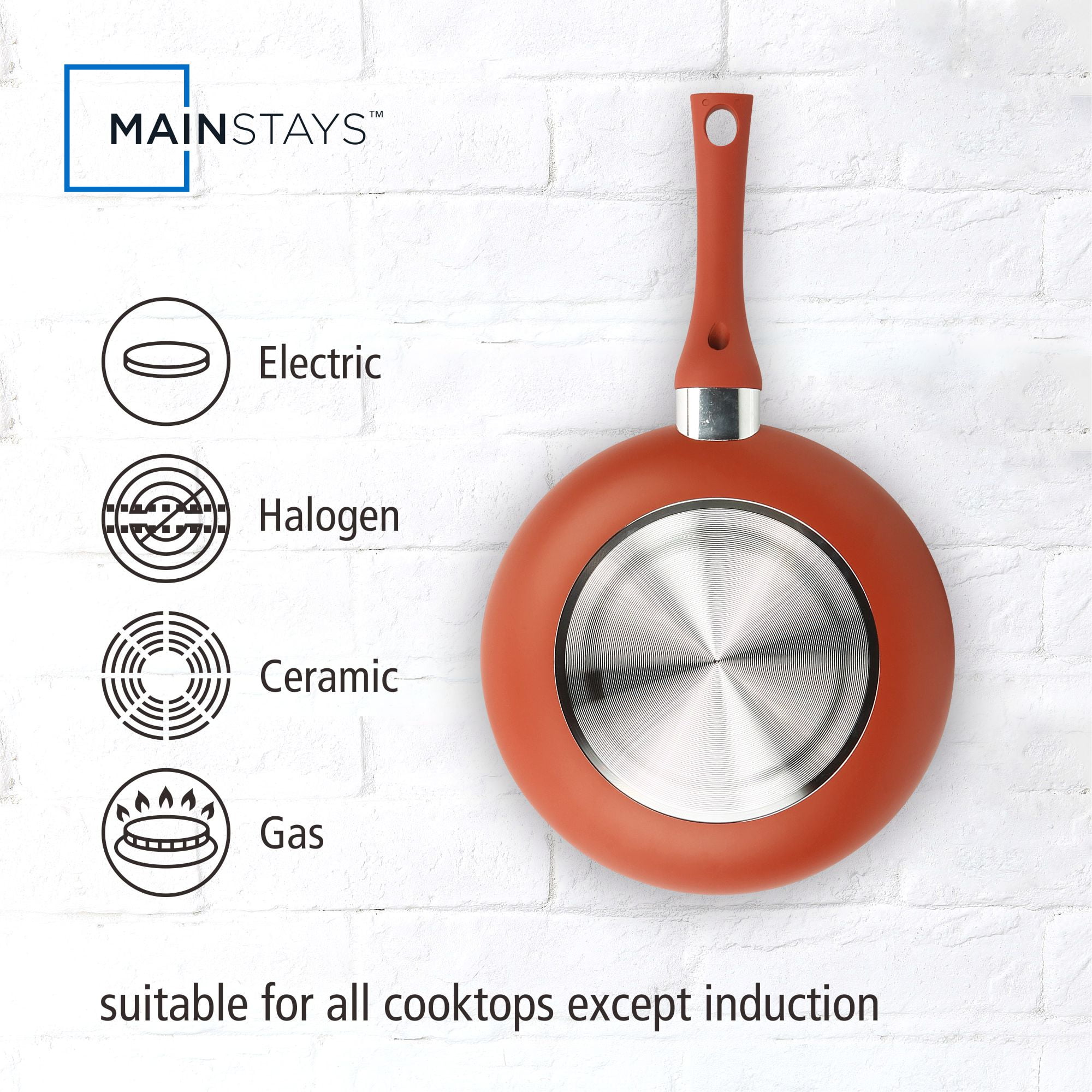 Mainstays Ceramic 10In Aluminum Nonstick Frypan Red Canyon