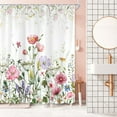 thumbnail image 2 of DTEKOJ Pink Floral Polyester Shower Curtain, 72" x 72" Waterproof, 2 of 6