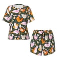 thumbnail image 4 of Picia Roosters and Chicks Pajamas Sets for Women Soft Short-Sleeved Pjs with Lounge Shorts Two Piece Sleepwear-Large, 4 of 9