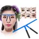 thumbnail image 3 of Regla de ceja, plantillas de calibrador de equilibrio de cejas reutilizables regla de maquillaje que forma la herramienta de medición simétrica de posicionamiento Azul Amonsee No, 3 of 3