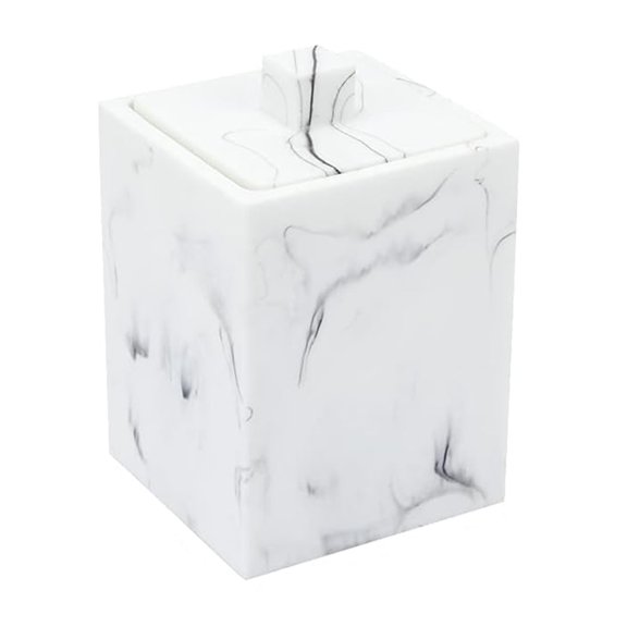 Cateissary Caja de varillas de algodón única, duradera y reutilizable, con tapa, caja de almacenamiento de cosméticos con cabina de toro de Almacenamiento y organización del hogar