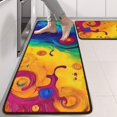 thumbnail image 2 of Kitchen Rugs Sets Of 2,Colorful Circular Pattern Anti Fatigue Kitchen Mat Rugs Non Slip Washable,Decorative Kitchen Floor Mats for Kitchen,Sink,Laundry,17"x47"+17"x47", 2 of 5