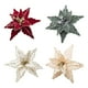 thumbnail image 4 of Moyic Flores navideñas, decoración de terciopelo con purpurina de 26CM para árbol, tela de terciopelo con lentejuelas rojas y doradas Kits de decoración para fiestas Verde Bosque, 4 of 6