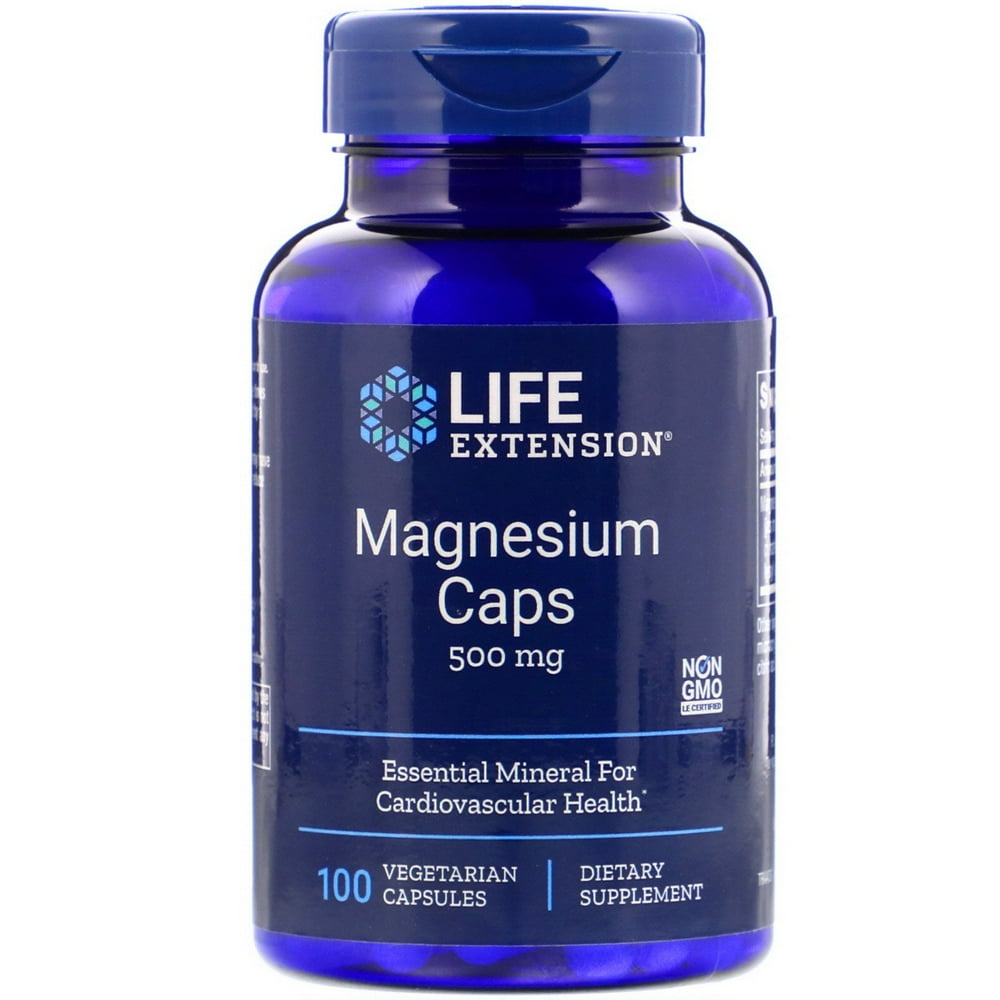 Life Extension Magnesium Caps 500 mg 100 Vegetarian Capsules Walmart