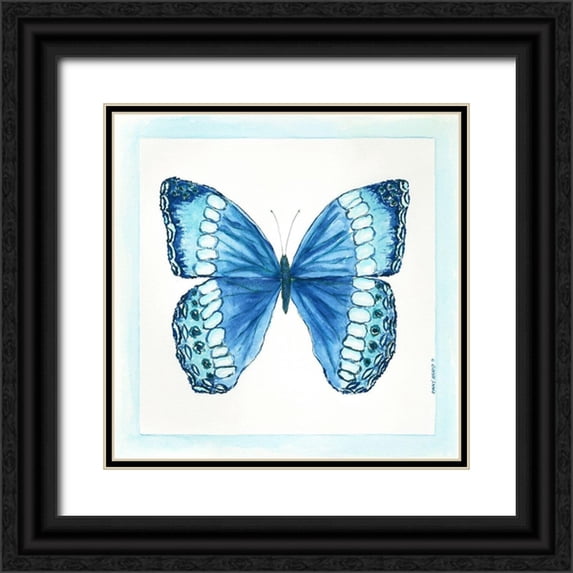 Shamp, Cindy 15x15 Black Ornate Wood Framed with Double Matting Museum Art Print Titled - Butterfly II