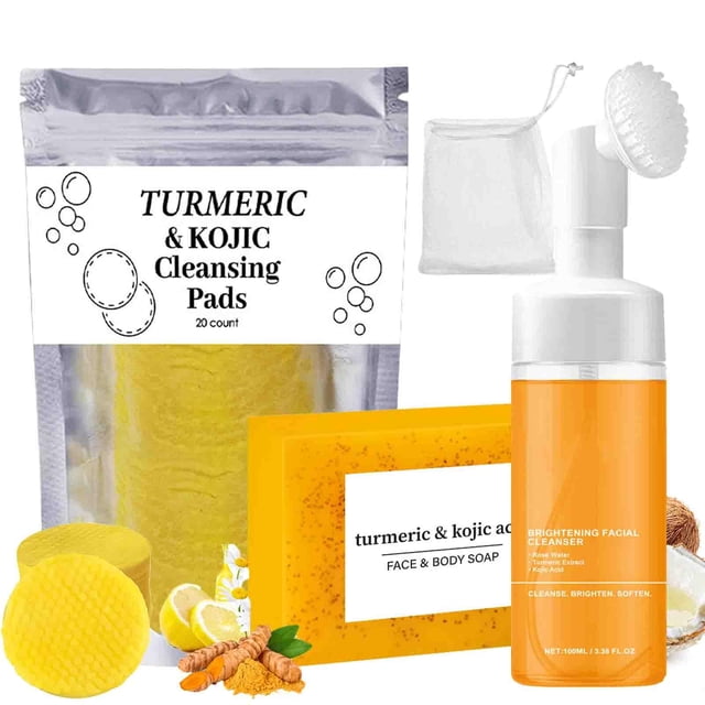 Set de limpieza para la piel HABOHUSE Turmeric Wash, 3 piezas, 130 ml