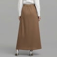 thumbnail image 4 of Summer Womens Skirts Linen High Waisted A-Line Maxi Skirt with Side Pockets for Work, 4 of 6