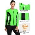 thumbnail image 5 of Attraco Women Long Sleeve Zipper Rash Guard Color Block Swimwear UPF 50+ Sun Protection Running Shirt, 5 of 5