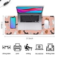thumbnail image 5 of Long Mouse Pads for Desk,Pink Halloween Ghosts Bats and Pumpkins Desk Mats on Top Of Desks, Desk Mouse Pad Extra Large with 3mm Non-Slip Base and Stitched Edge for Gaming,Office,Work,Home 31.5x11.8in, 5 of 5
