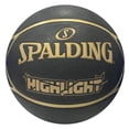thumbnail image 1 of Spalding Highlight Black/Gold Rubber Outdoor Basketball, Size 7 (29.5"), 1 of 3
