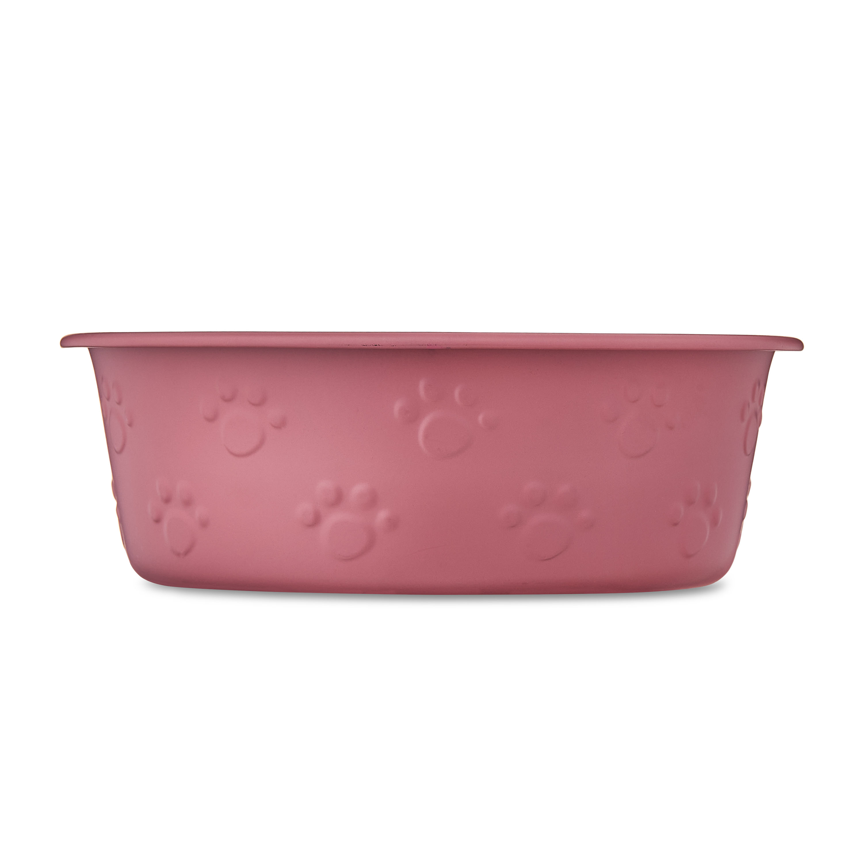 Vibrant Life Medium Stainless Steel Embossed Dog Bowl, Pink Paws