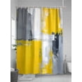 thumbnail image 5 of Watercolor Brush Shower Curtain, Gray Yellow Abstract Modern Graffiti Waterproof Shower Curtain Set with 12 Hooks Lightweight Washable Fabric Shower Curtains for Bathroom 60x72 Inches, 5 of 6