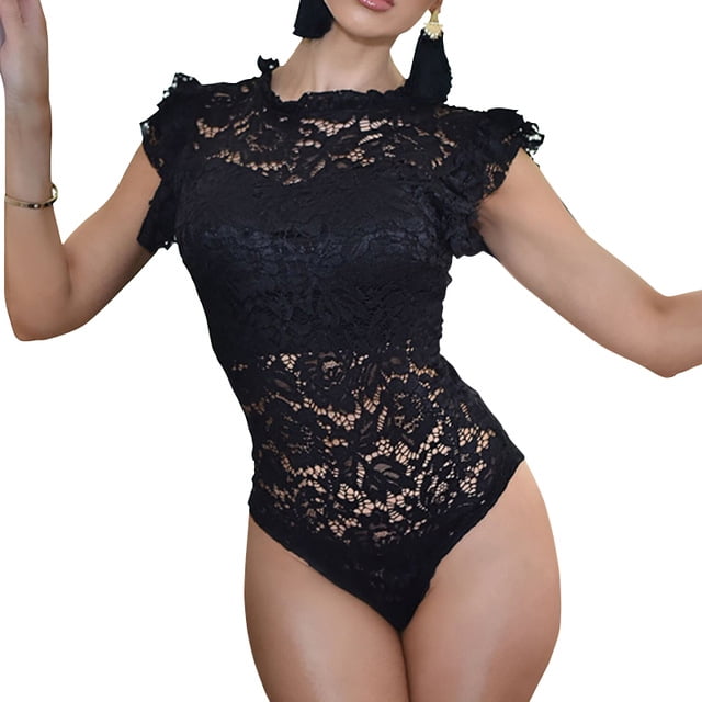 short sleeve lace bodysuit