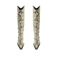 thumbnail image 5 of Schutz Maryana Welt Animal Cowhide Leather Pointed Toe Tall Stiletto Heel Boots (Natural Snake, 5.5), 5 of 5