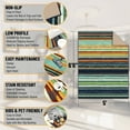 thumbnail image 3 of Ottomanson Striped Area Rug 5' x 6'6" - Non Slip Low Pile Carpet, Multicolor, 3 of 8