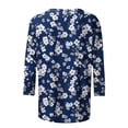 thumbnail image 5 of Jsaierl Women's 3/4 Sleeve Tops Summer Crew Neck Shirts Boho Print Ladies Blouses Going Out Holiday T-shirts Top S-5XL, 5 of 6