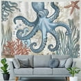 thumbnail image 4 of Orinice Octopus Starfish Seaweed Tapestry Wall Hanging Unique Style Graphic Tapestries Home Wall Decor Art for Living Room Bedroom Apartment Farmhouse Dorm 60x50inch, 4 of 6