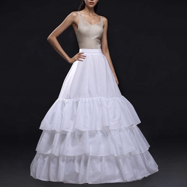 Vestido de novia de moda para mujer, color liso, con dobladillo falso ajustable, falda de poliéster.
