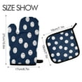 thumbnail image 2 of Yayeee Oven Mitts and Pot Holder Set of 4 Heat Resistant Kitchen Gloves Baking Hot Pad, Navy Blue Baseball Pattern, 2 of 5