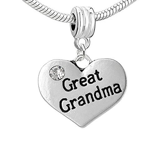 Heart 2 Sided w/ Crystal Stones Great Grandma Charm