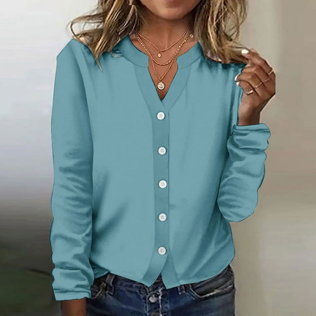 AherBiu Veste Légère pour Femme à Boutons, Cardigan Tricoté à Col Ras du Cou, Chandail Décontracté Ample, Manteau Léger