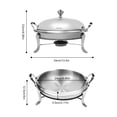 thumbnail image 5 of YIYIBYUS 2.64Qt Chafing Dish Round Buffet Chafe Warmer Stainless Steel Catering Chafers and Buffet Warmers with Fuel Holder, 5 of 12