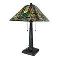 thumbnail image 6 of Louis Comfort Tiffany Mission Style Geometric Green Arrow Glass Shade Table Lamp, 6 of 10