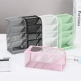 thumbnail image 3 of PENGXIANG 1 Pcs Pen Holder Multifunctional Large Capacity Hollow Out Design Obliquely Inserted Multiple Layers Pen Makeup Brushes Holder office Stationery, 3 of 10