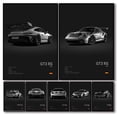thumbnail image 2 of Póster de coche superdeportivo de lujo alemán en blanco y negro pop estético 911 GT3 RS Turbo, impresión en lienzo para arte de pared, decoración de garaje y habitación, 2 of 5