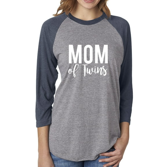 Mom of Twins Unisex 3/4 Sleeve Baseball Raglan Tee