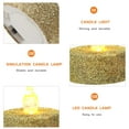 thumbnail image 3 of COMPUKAS 12pcs Led Pillar Candles Smokeless Golden Button Battery For Romantic Settings, 3 of 6