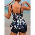 thumbnail image 4 of Charmo Womens Tankini Swimsuits Flowy Tankini Tops with Boyleg Bottom Two Piece Bathing Suit, 4 of 5