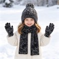 thumbnail image 6 of Girls Winter Hat Beanie Scarf & Gloves Set,Unisex, Heavyweight Acrylic, Cartoon Pattern, Casual & Practical, 3 Count, Winter Holidays Gift, 6 of 7