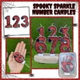 thumbnail image 2 of Birthday Candle Red Black Glitter Number 3 Candle for Halloween Themed Birthday Party Cake Decorations, 2 of 7