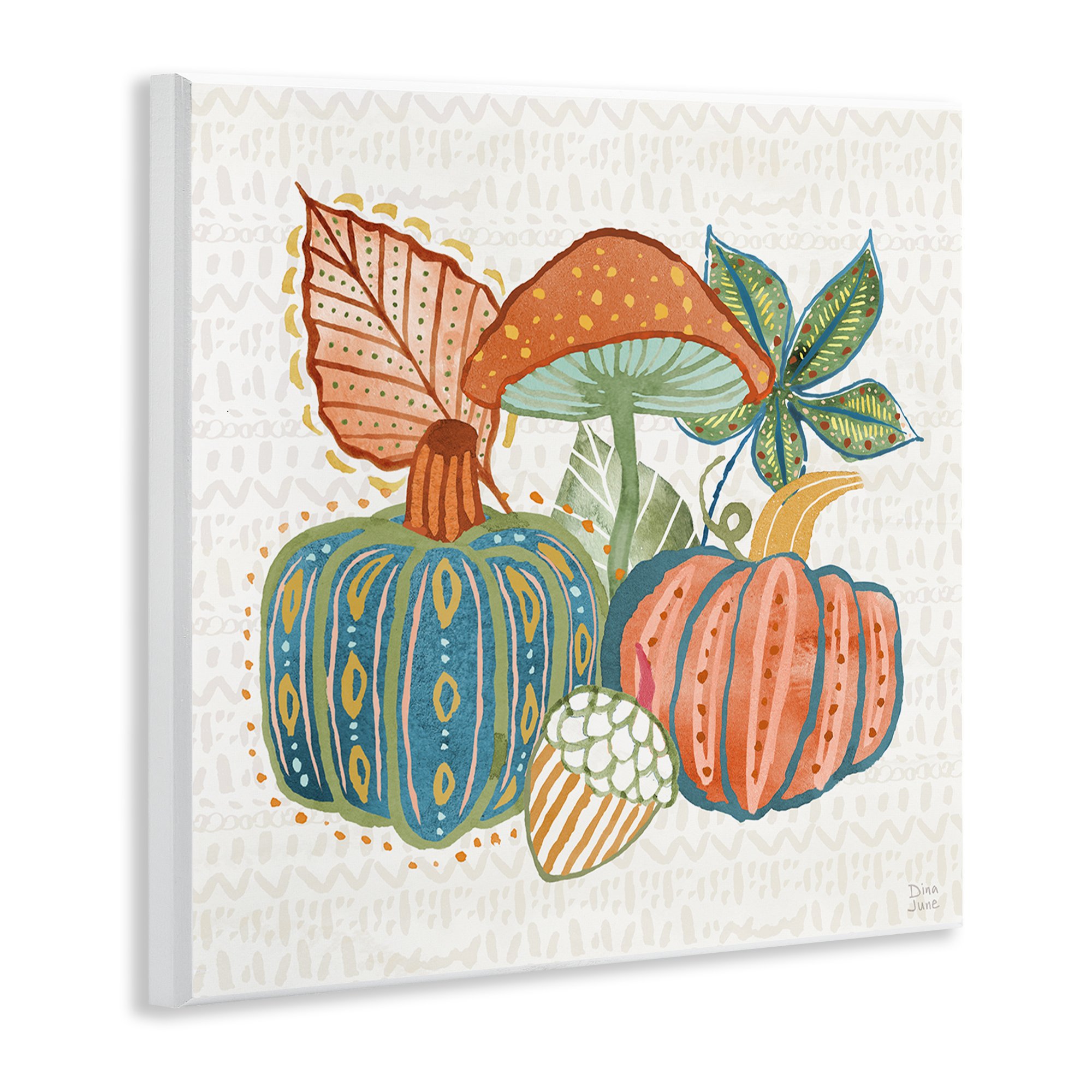 Stupell Industries Whimsical Harvest Gourds Holiday Painting Unframed Art Prints Wall Art, 12 x 12