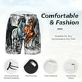 thumbnail image 5 of Sigee Four Running Horses Print Mens Swim Trunks with Compression Liner Quick Dry Swim Stretch Beach Shorts with Pockets,S-3XL, 5 of 7