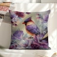 thumbnail image 6 of Dreamy purple flowers and birds Linen toss pillowcase Decoration pillowcase Gift preferred 20x20" Cushion cover 2 set Sofa pillowcase Sofa bedroom living room car, 6 of 8