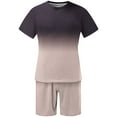 thumbnail image 4 of Enjoytime Mens 2 Piece Short Set Gradient Crewneck Pullover Tops Pants Matching Sets Causal Workout Plus Size Outfits, 4 of 5