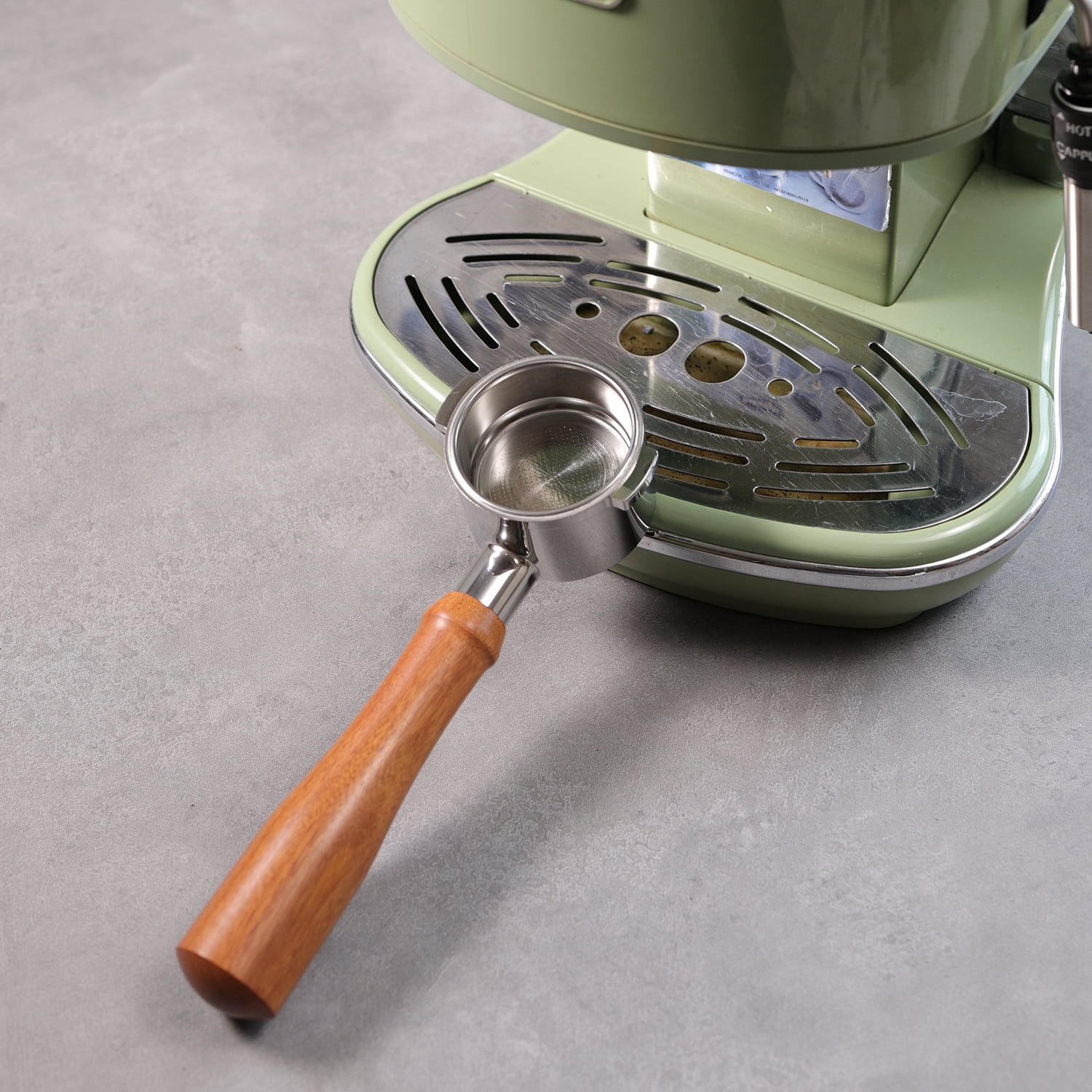 CAPFEI 51mm Bottomless Portafilter 2 Ears Compatible with De'Longhi Stilosa EC260BK | Wooden Handle