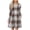 Khaki, variant on Winter Dresses for Women Casual Plaid Midi Dress Print Round Neck With PocketsLong Sleeve A Line Dress