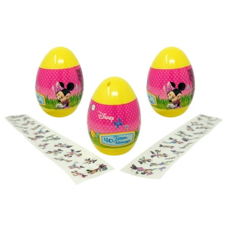 - Minnie Mouse Eggs with Temporary Tattoos (3 Pack) - 40 Tattoos Each, 4.5 Inches Tall Easter Favors