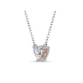 thumbnail image 2 of 5MM Heart Cubic Zirconia Necklace in Sterling Silver and Rose Gold 18", 2 of 5