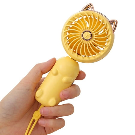 

Hhdxre Handheld Portable Foldable Fan USB Rechargeable for Summer Outdoor(Yellow)