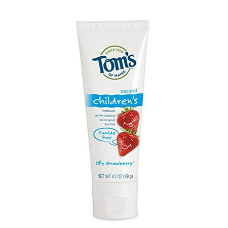 3 Pack - Tom s Silly Strawberry Fluoride Free Kids Toothpaste - 4.2oz Each