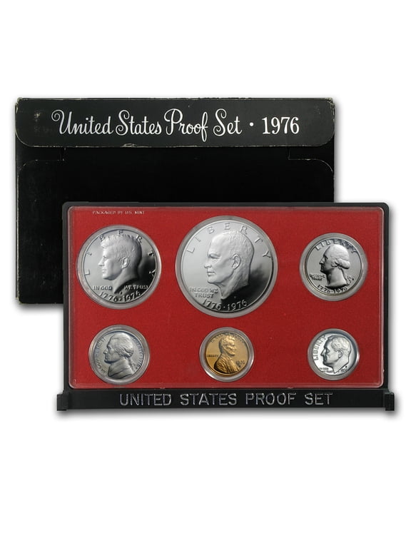 Collectible 1976 Proof Set - U.S. Mint 6-Coin Set - Bicentennial Quarter, Half & Ike