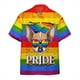 thumbnail image 2 of Camisas casuales con estampado de perro hawaiano para hombre, de manga corta, para ropa de moda coreana, camisetas de gran tamaño estilo hip hop callejero, Rianbow, 2 of 4