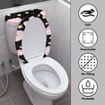 thumbnail image 3 of HELLHERO Rainbow Star Pattern Round Toilet Lid Dust Cover, Easy to Clean Polyester Toilet Lid Covers Set, U-Shaped, 3 of 8