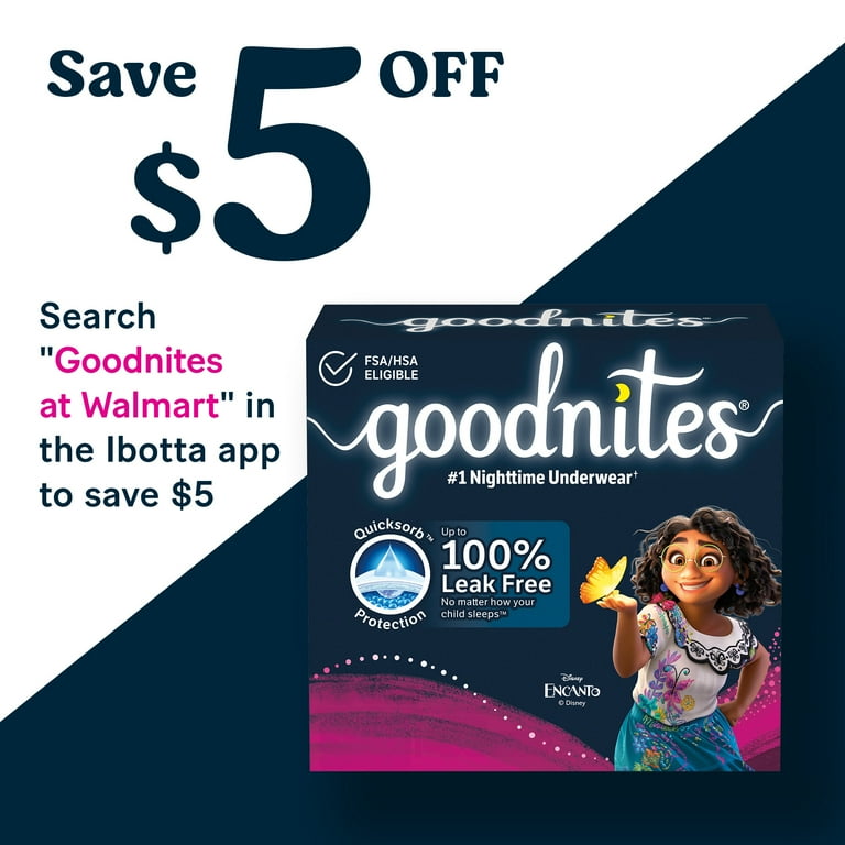 Goodnites Bedwetting Underwear for Girls, S/M (43-68 lbs